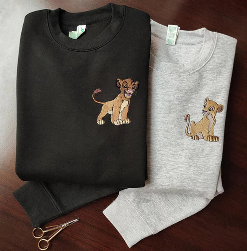 Nala & Simba Couple - embroidered sweatshirt