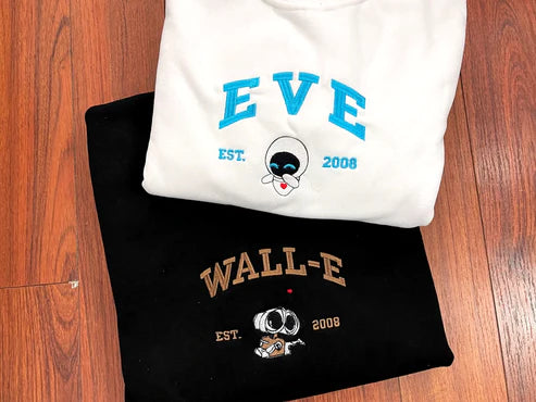 Wall-E & Eve - embroidered sweatshirt