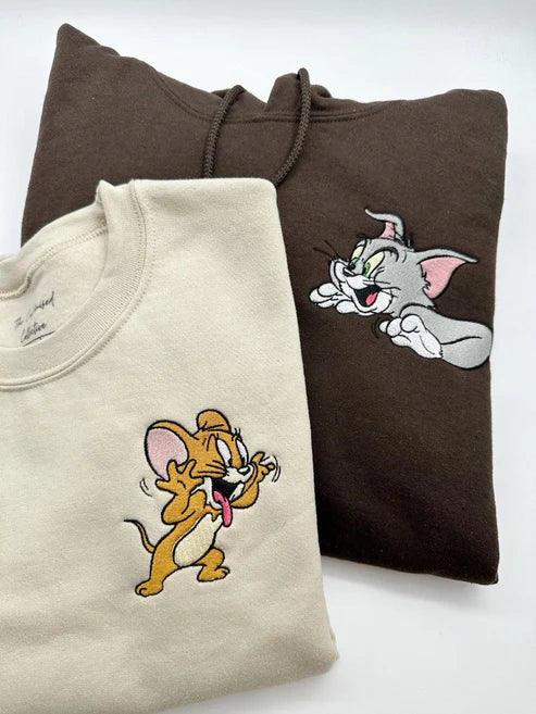 Tom & Jerry Couple - embroidered sweatshirt