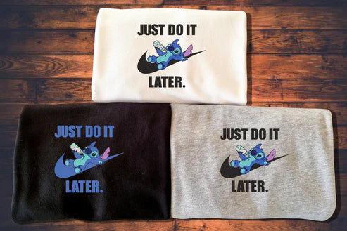 Stitch Just Do It Later - embroidered sweatshirt