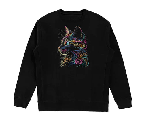 Colorful Cat - embroidered sweatshirt