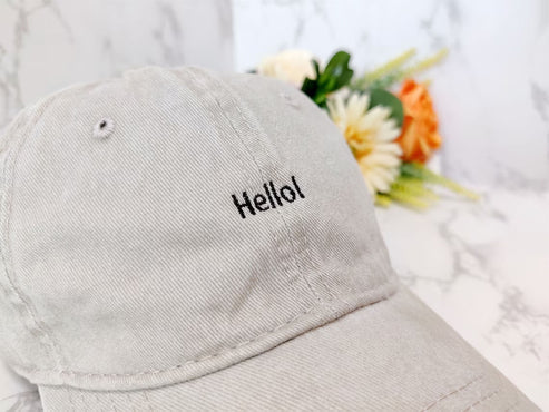 Hello - embroidered cap