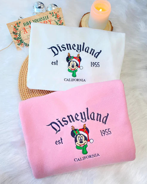 Mickey and Minnie Disney Land - embroidered sweatshirt