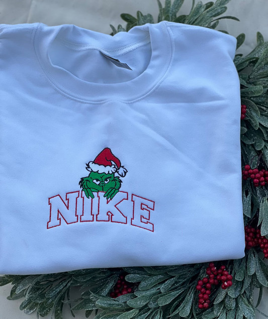 Grinch Stole The Christmas - embroidered unisex crewneck sweatshirt